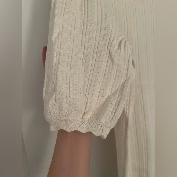 Pointelle Puff Sleeve Sweater - Picture 4 of 6